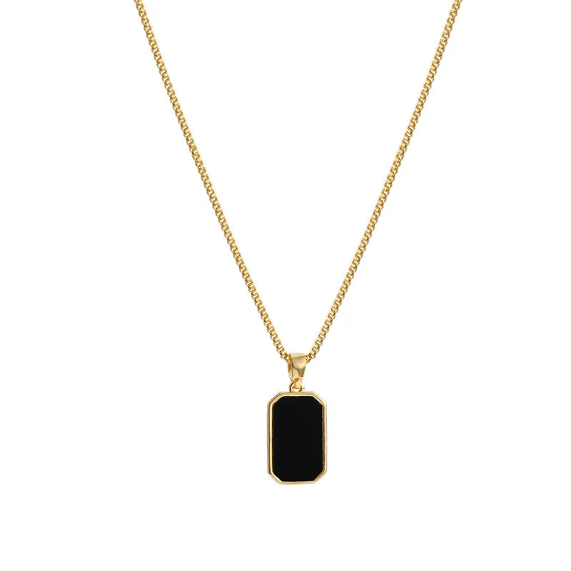 ✨ Golden Black Bar Necklace