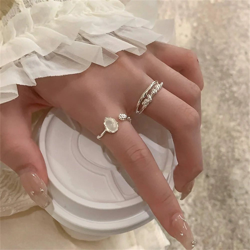 ✨ Silver MoonBeam Cuff Set