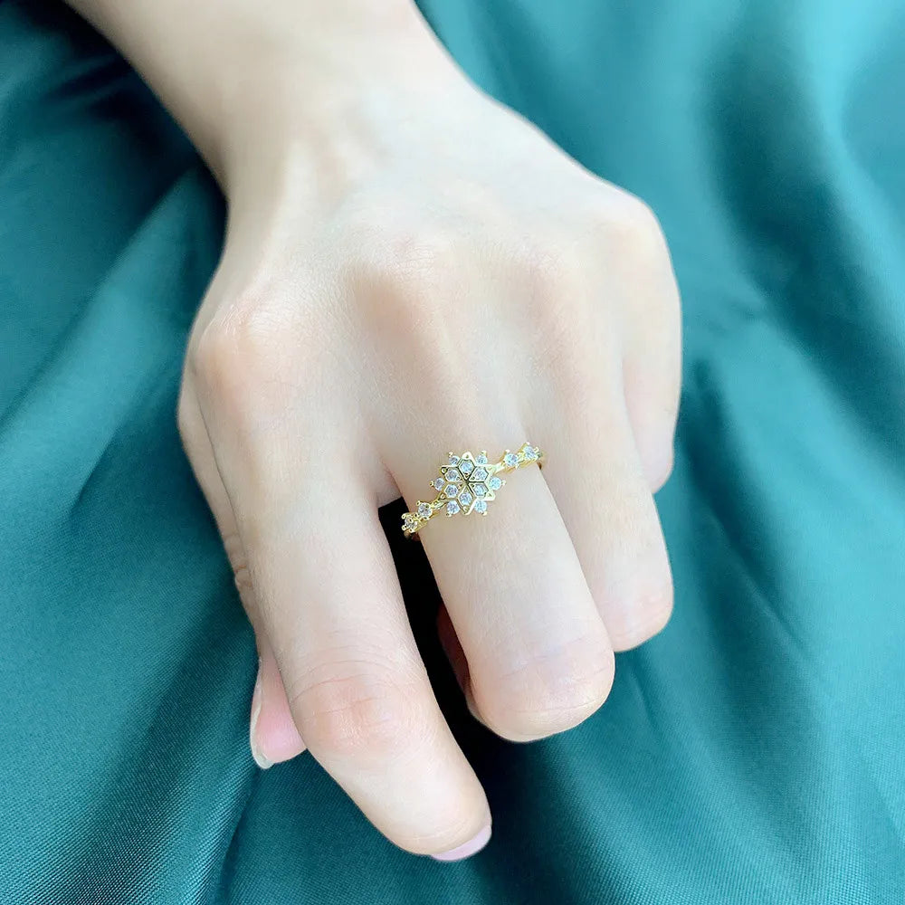 SnowPetal Spark Ring