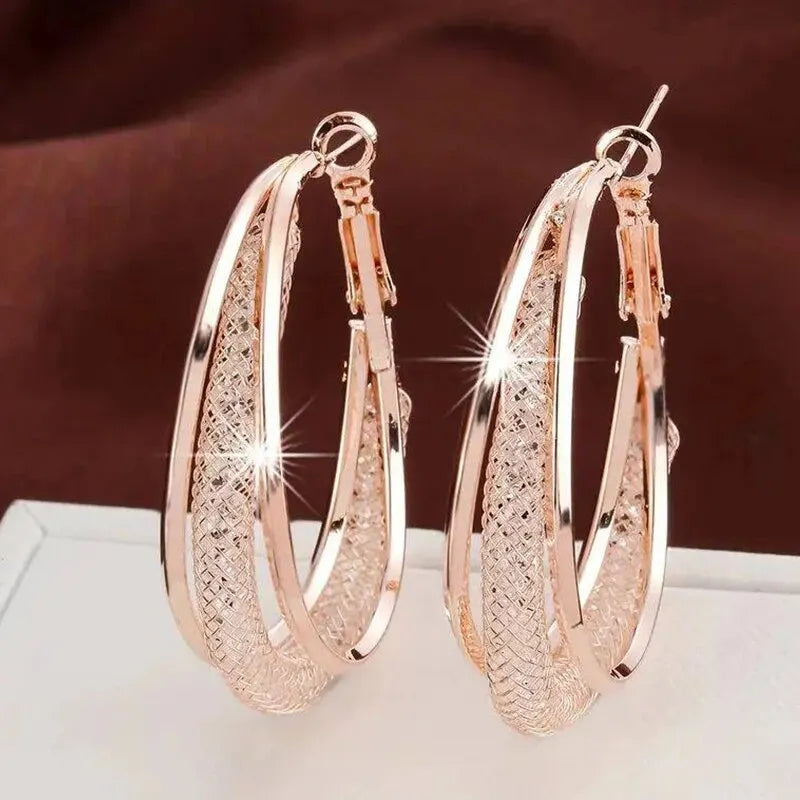 Crystal Wave Twist Earrings