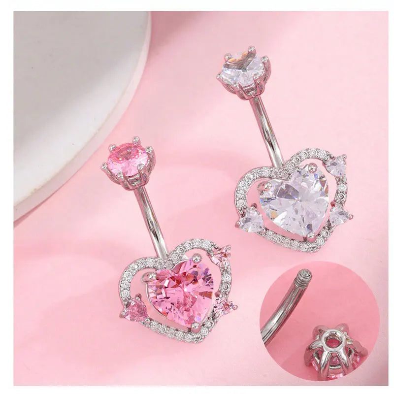 ✨ Luxe Pink Heart Piercing