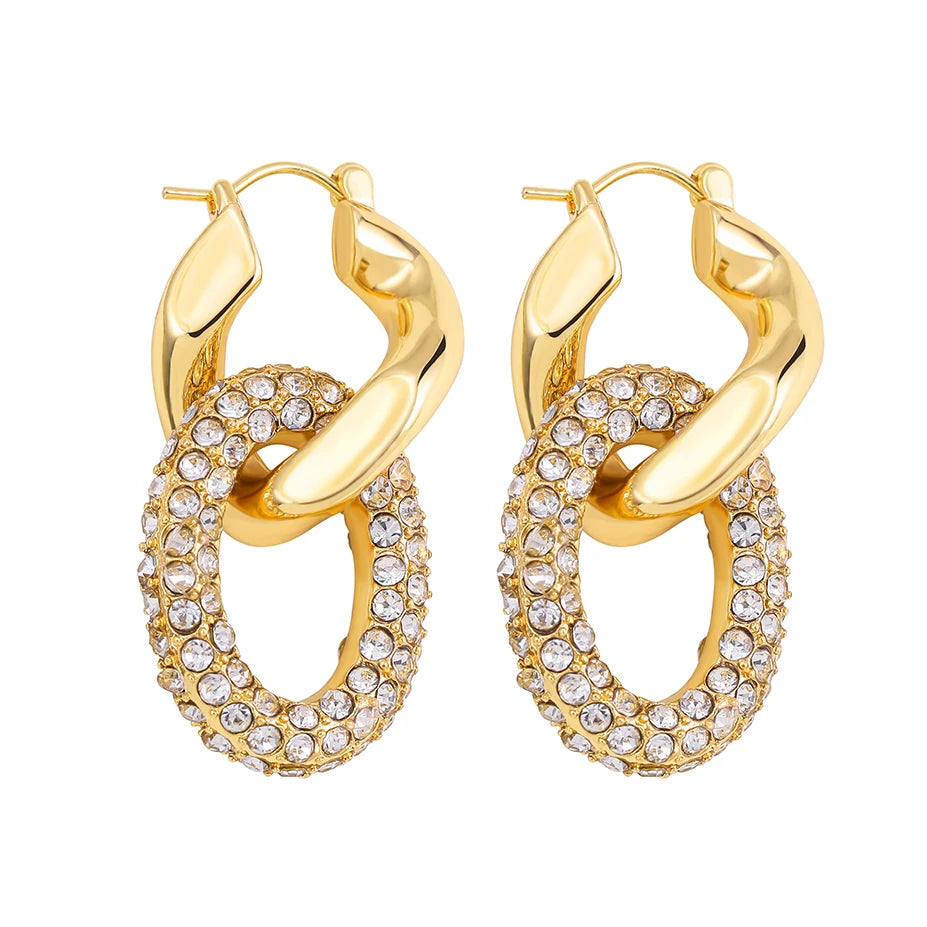 Luxe Curve Zircon Hoops
