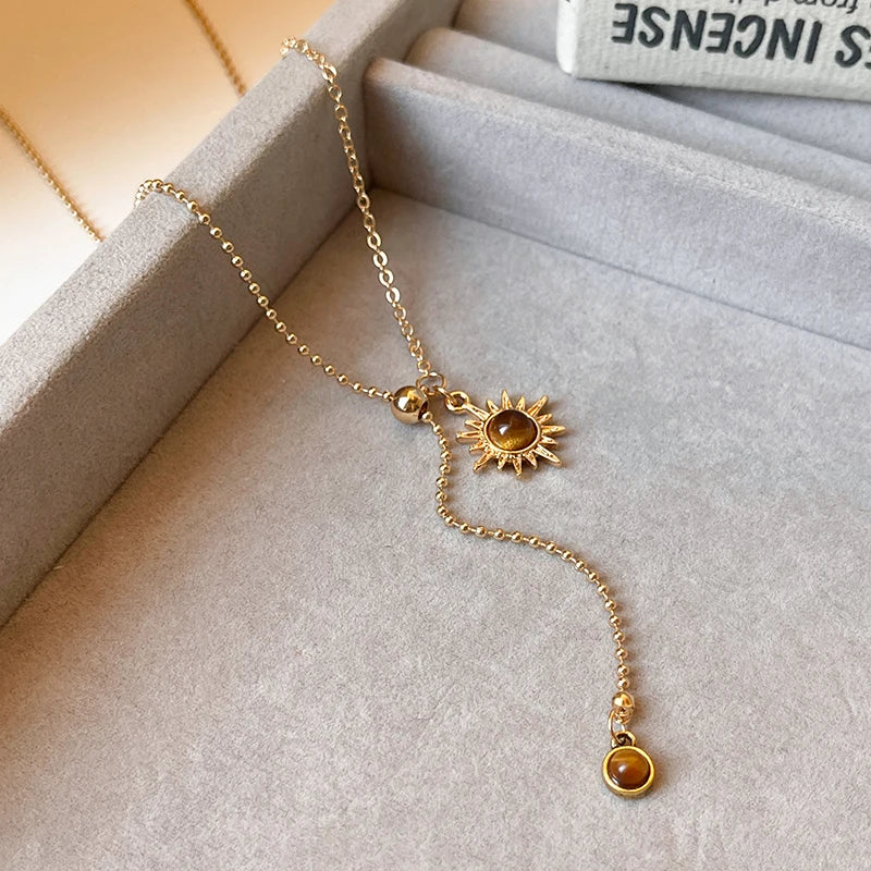 🌻 Sunpetal Luxe Tiger Eye Necklace