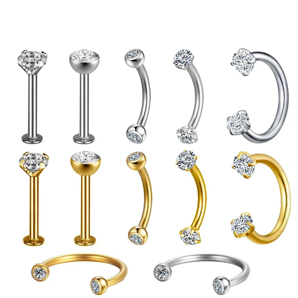 TitanSteel Cartilage & Lip Stud Kit