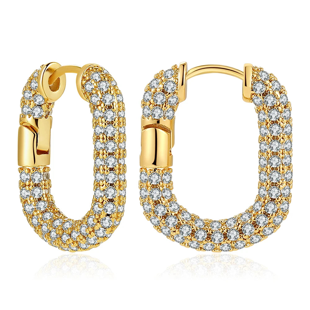 Luxe Curve Zircon Hoops