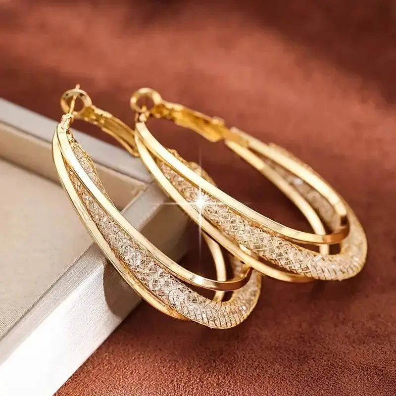 Crystal Wave Twist Earrings