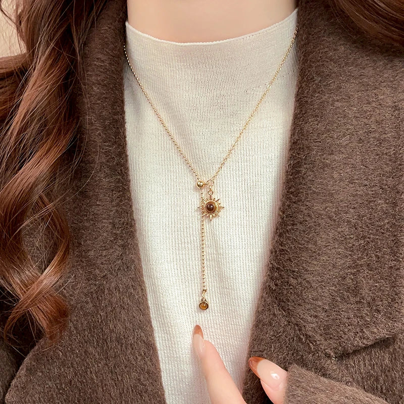 🌻 Sunpetal Luxe Tiger Eye Necklace