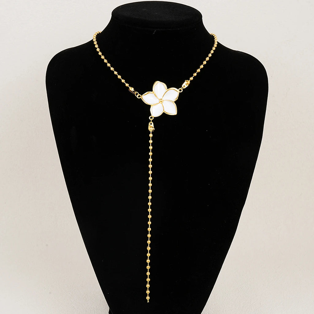 ✨ FloraPearl Elegance Y Necklace