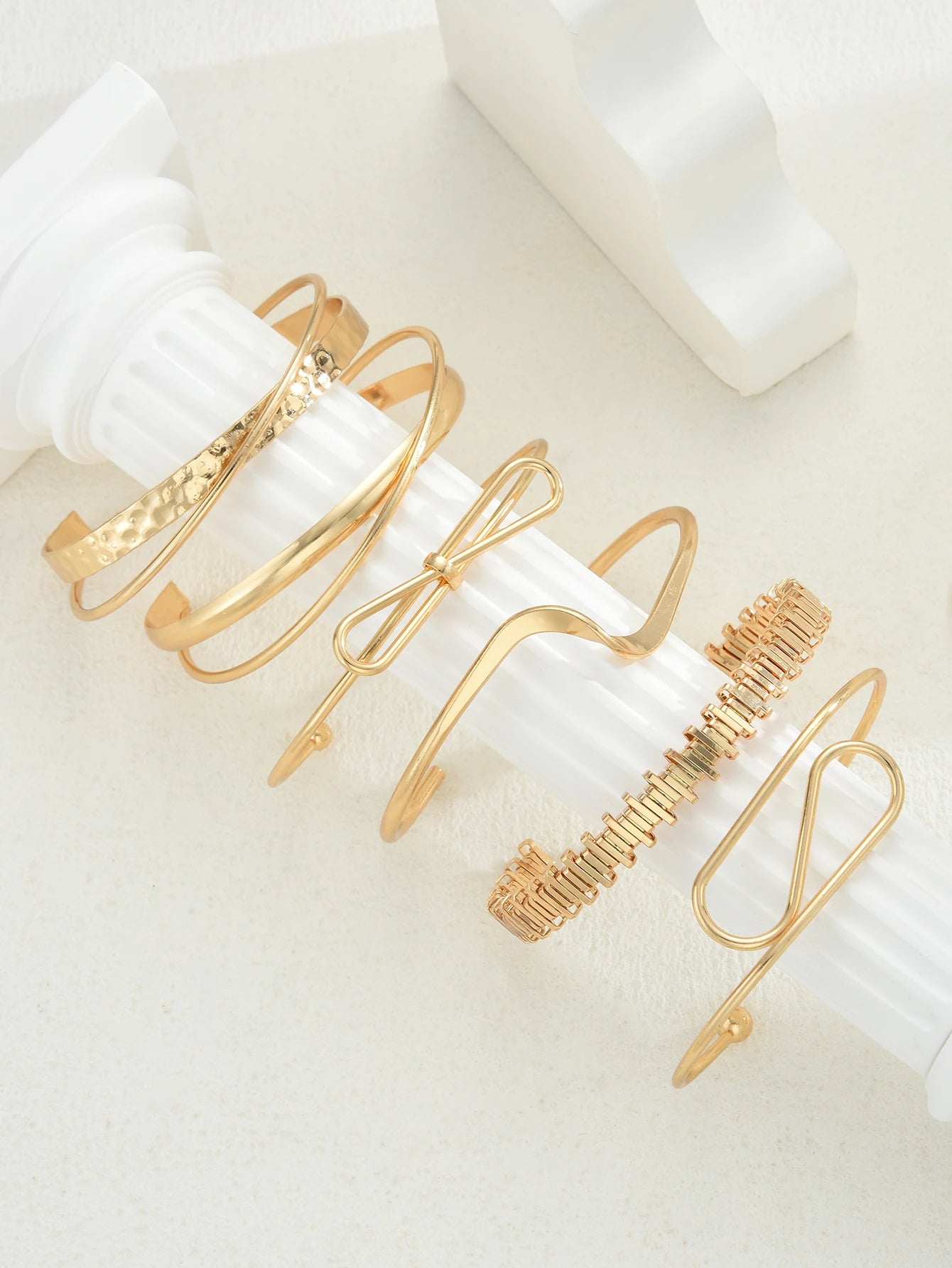 ✨ Geometric Grace Stackable Bracelet Set