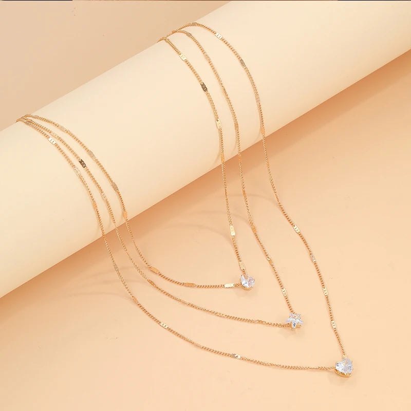 ✨ Radiant Trio Crystal Necklace