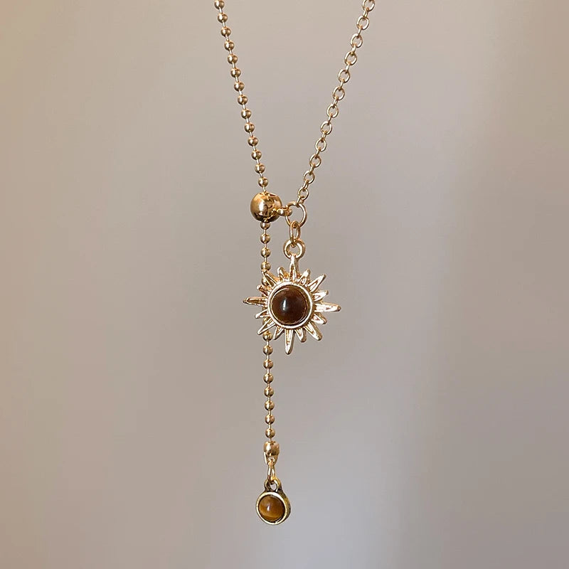 🌻 Sunpetal Luxe Tiger Eye Necklace