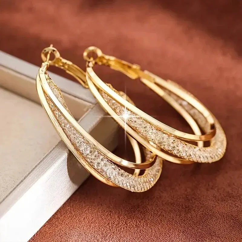 Crystal Wave Twist Earrings