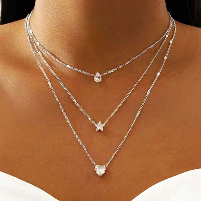 ✨ Radiant Trio Crystal Necklace