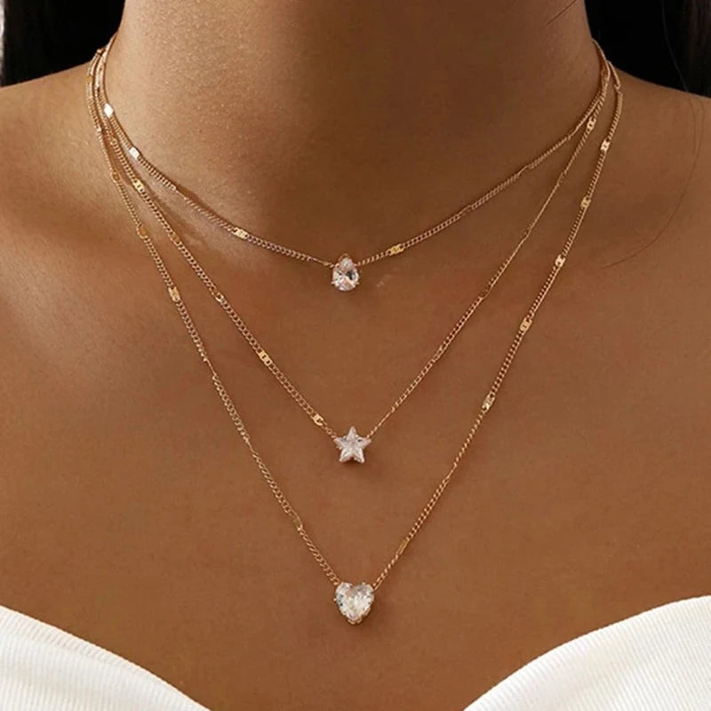 ✨ Radiant Trio Crystal Necklace