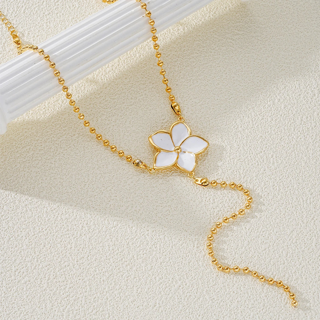 ✨ FloraPearl Elegance Y Necklace