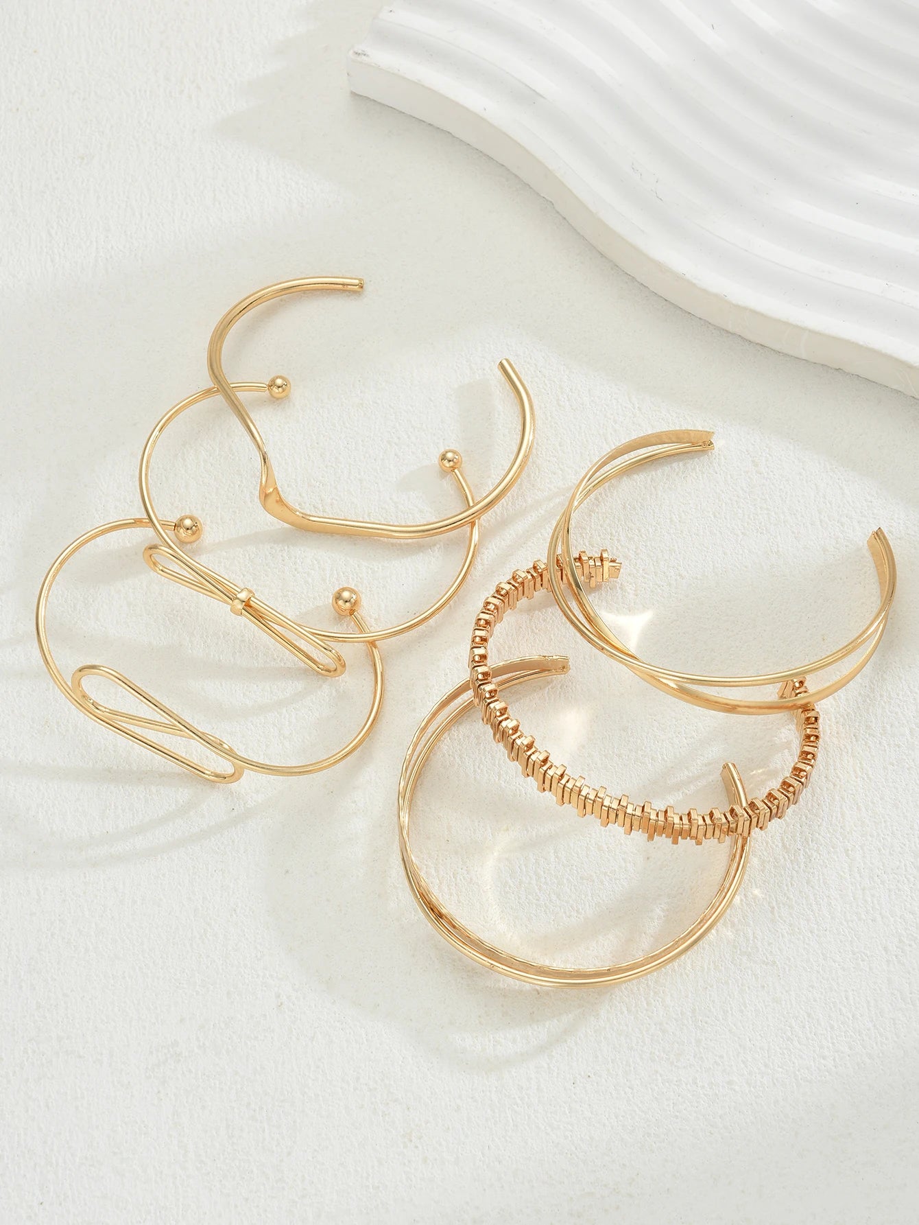 ✨ Geometric Grace Stackable Bracelet Set