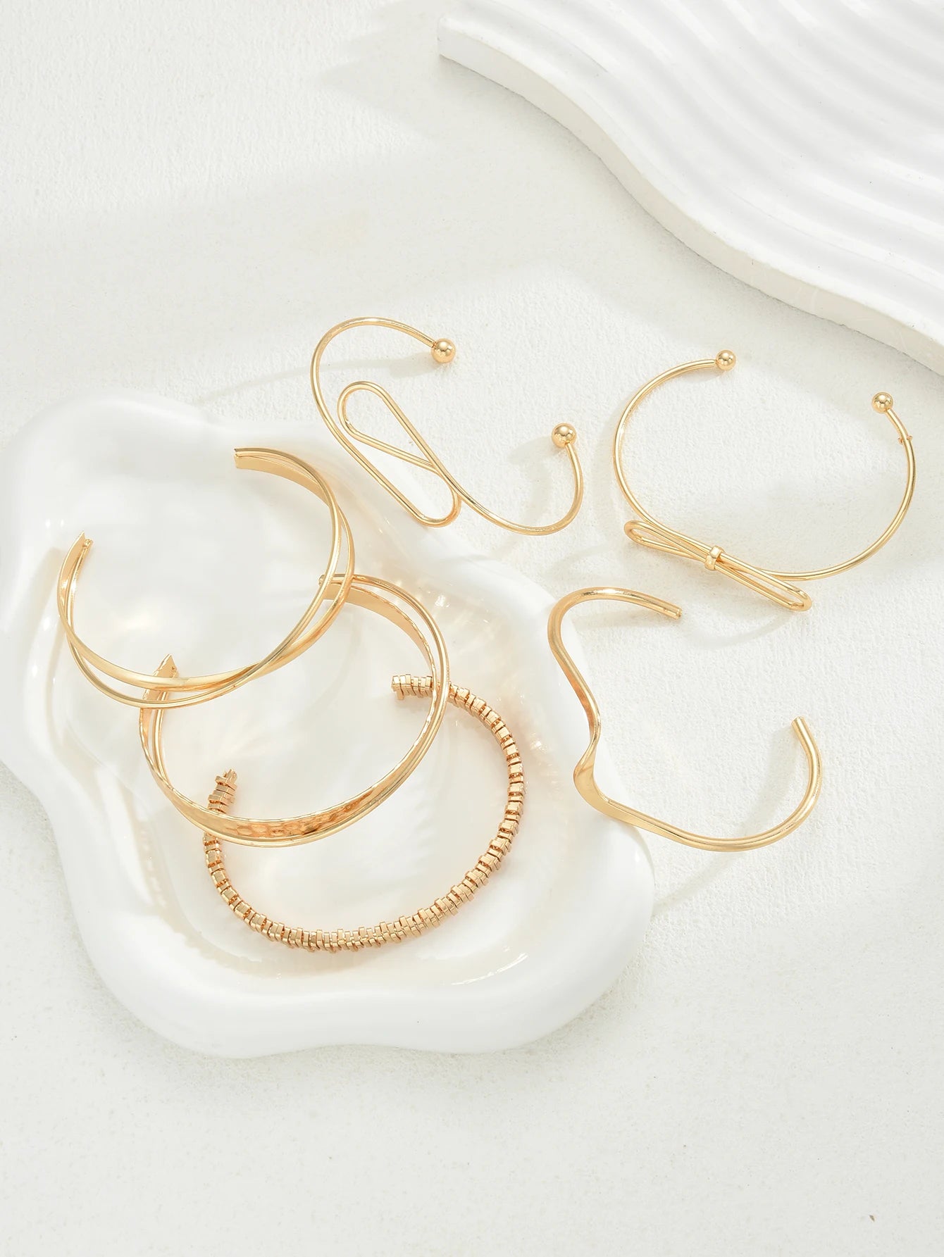 ✨ Geometric Grace Stackable Bracelet Set