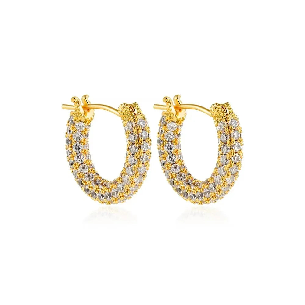 Luxe Curve Zircon Hoops