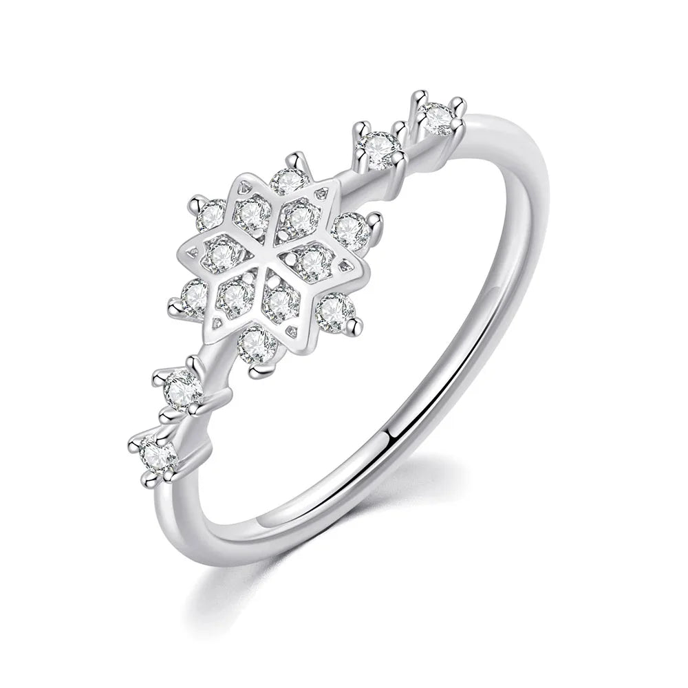SnowPetal Spark Ring