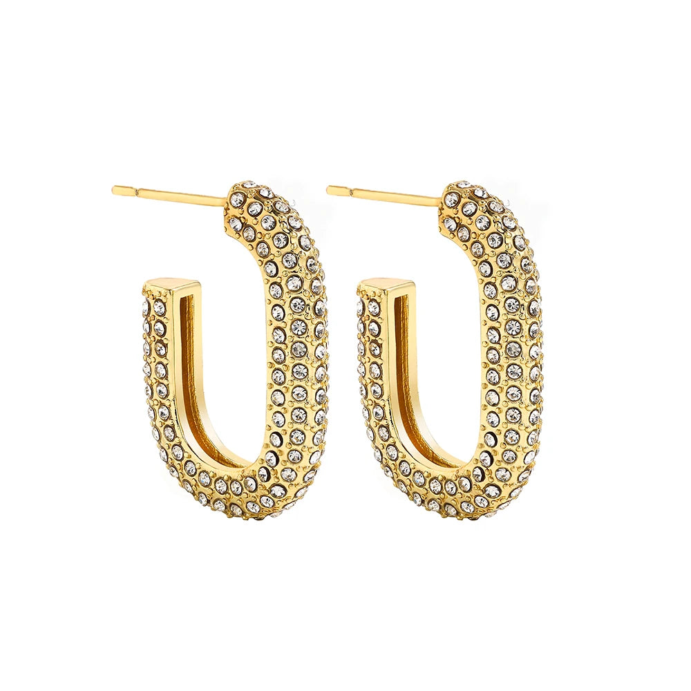 Luxe Curve Zircon Hoops