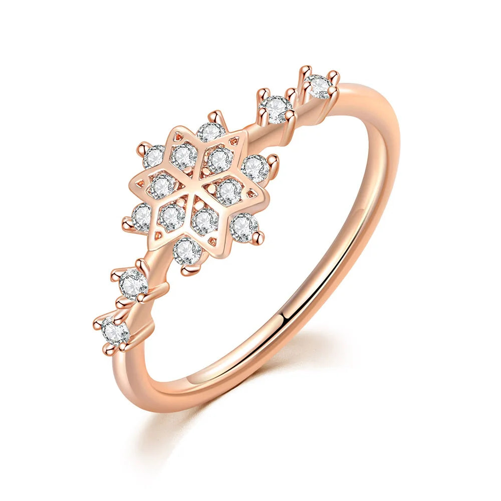 SnowPetal Spark Ring