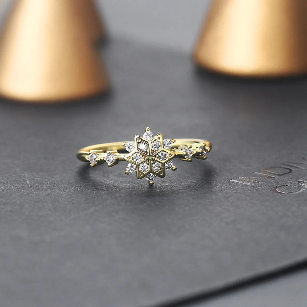 SnowPetal Spark Ring