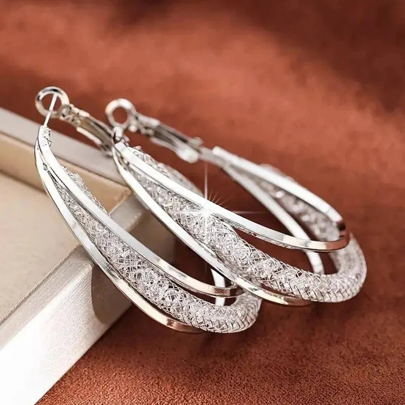 Crystal Wave Twist Earrings