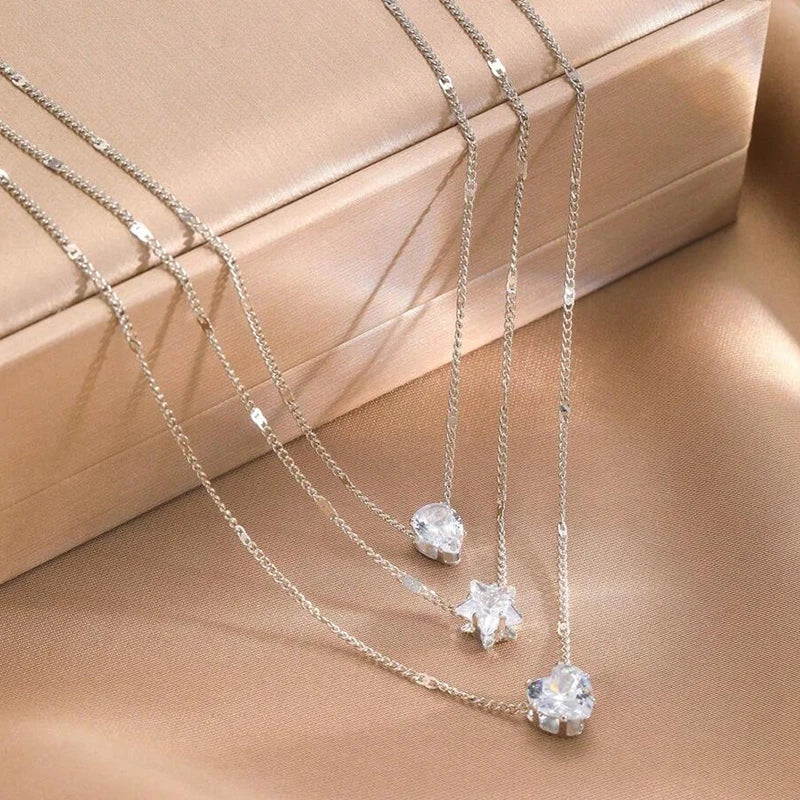✨ Radiant Trio Crystal Necklace