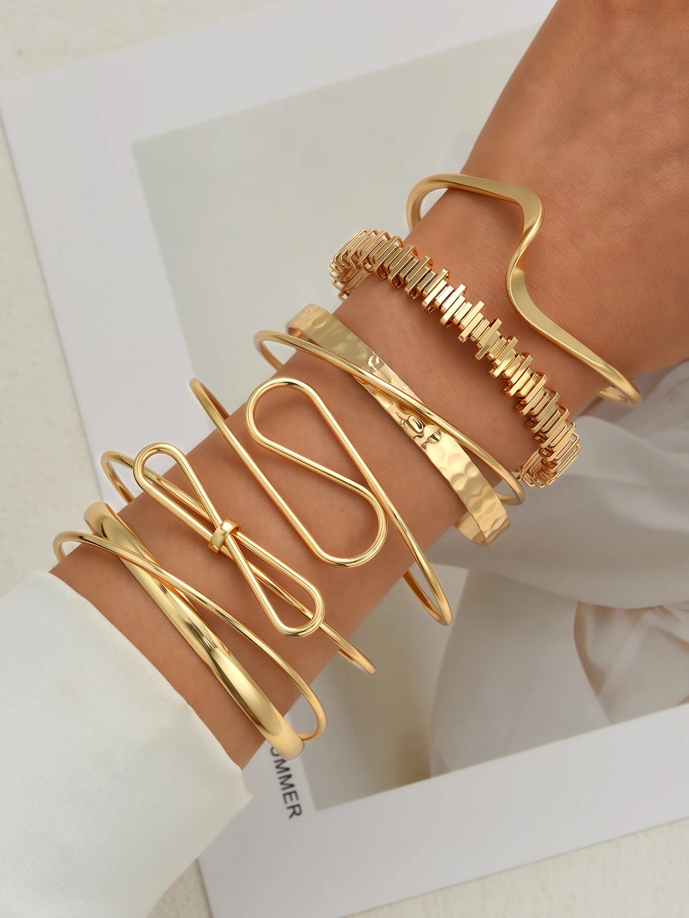 ✨ Geometric Grace Stackable Bracelet Set